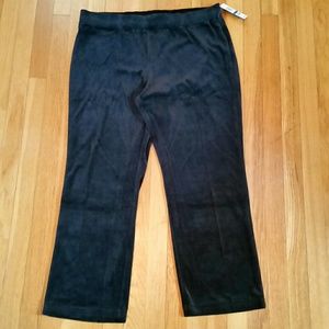 Karen Scott Petites  black velour lounge pants